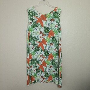Hibiscus Collection Hawaii Floral Causal Bohemian Dress One Siz Sleeveless Women